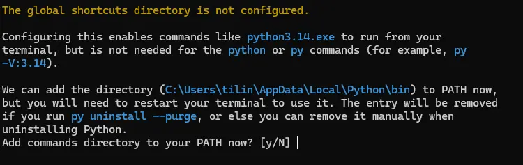 Python add to PATH prompt on Windows installation