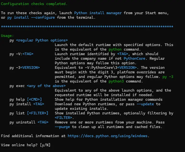 Python 安装完成后的 py launcher 使用说明
